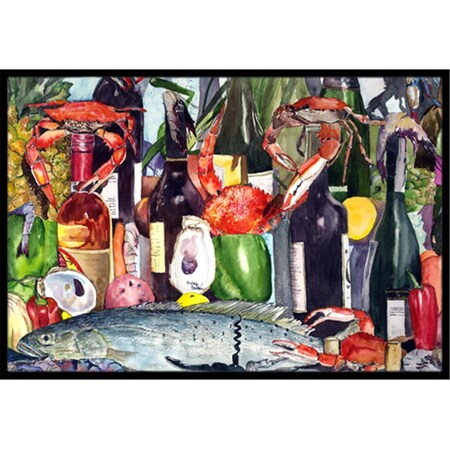 Carolines Treasures 24 x 36 In. Wine and Speckled Trout Indoor or Outdoor Mat 8916JMAT